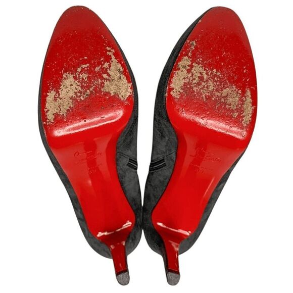Christian Louboutin Bianca Bootie 120 EU 39 US 9 Charbon Velour Suede Platform - Picture 10 of 11